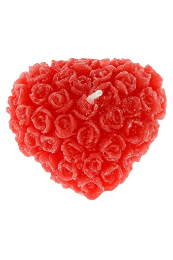 OEM Scented Candle Red Heart with 3D Roses 3x5cm