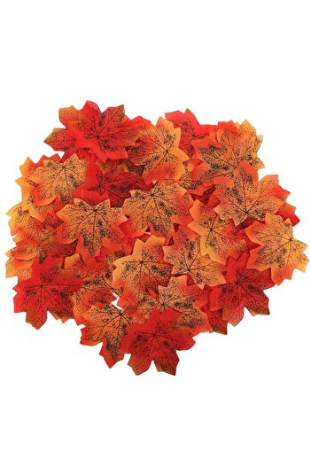 OEM Set of Red Orange Plane Leaves for DIY Autumn Creations 10cm - 50pcs