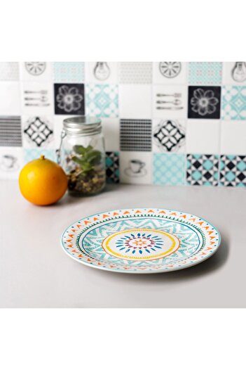 OEM Orange Patterned Porcelain Plate 19cm