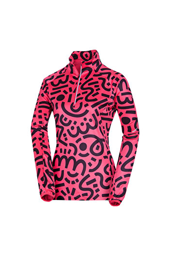 NORTHFINDER Women's active technical ski sweater JASLYN raspberryprint
