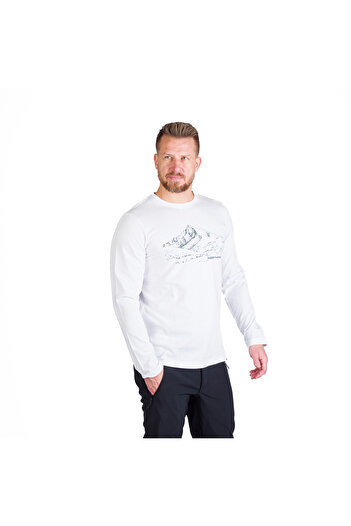 NORTHFINDER Men's printed cotton t-shirt Thornton white
