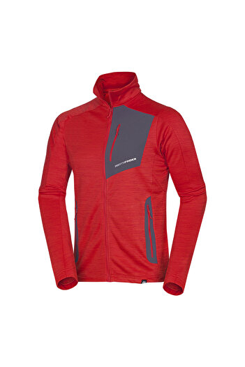 NORTHFINDER Men's melange fleece sweatshirt Vonby red