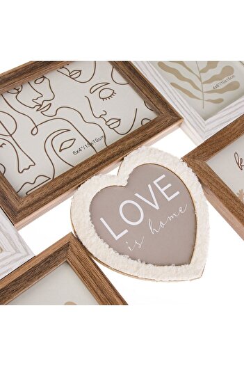 OEM Brown Wooden Photo Frame for 5 Pictures 45x29x1.5cm