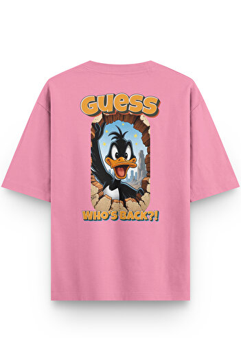 Overoz Μπλουζάκι με στάμπα Daffy Duck, ημι-ολικό ροζ μπλουζάκι 1393