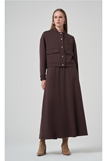 Nuss 1015 Collar Beaded Embroidered Skirt Suit