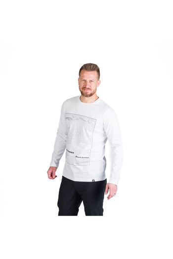 NORTHFINDER Men's long-sleeved cotton T-shirt Henderson white