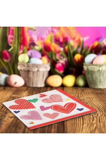 OEM 2-Ply White Hearts Napkins 33x33cm - 20pcs
