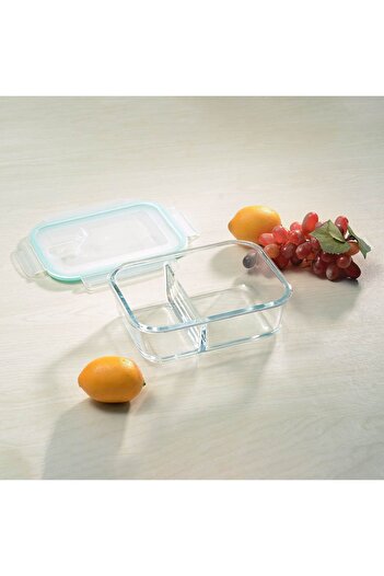 OEM Rectangular Glass Casserole with Compartments & Lid 1l