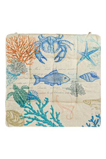 OEM Perna Scaun din Bumbac Pesti Scoici Coral Bleu 40x40cm