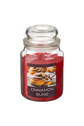 OEM Red Scented Candle with Spiced Vanilla Aroma in Container with Lid Ø9.5x16.5cm