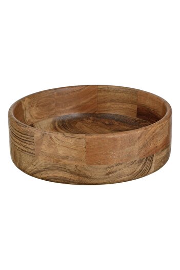 OEM Round Wooden Bowl in Dark Natural Color Ø21.5x7.5cm - 1.5L