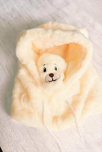 EMKSHOP Soft Plush Beanie Hat with Teddy Bear (Neck Warmer Scarf Hat in One)