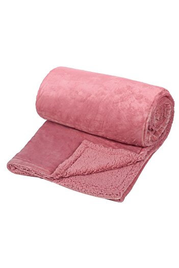 OEM Double Velvet Faux Fur Blanket Powder Pink 220x200cm