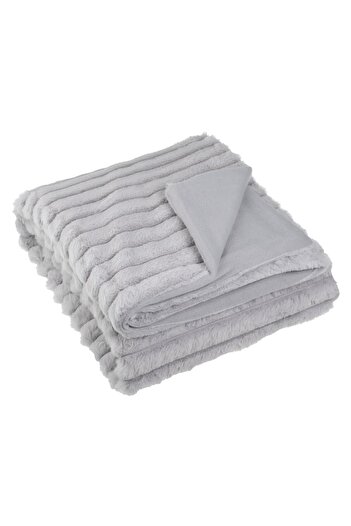 OEM Grey Faux Fur Decorative Winter Throw for Armchair 160x130cm