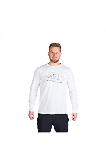 NORTHFINDER Men's printed cotton t-shirt Thornton white