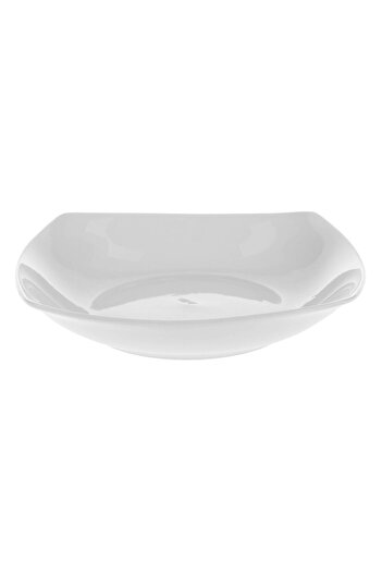 OEM White Square Porcelain Deep Plate 20x20cm