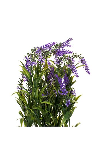 OEM Ghiveci Decorativ din Plastic Negru cu Planta Artificiala Lavanda