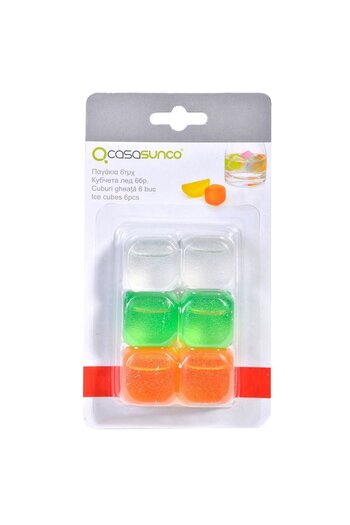 OEM Reusable Ice Cube Set with Cube Pattern - 6pcs