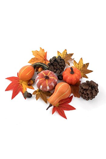 OEM Decorative Set with Pumpkins, Leaves, Cones, Acorns - 17pcs
