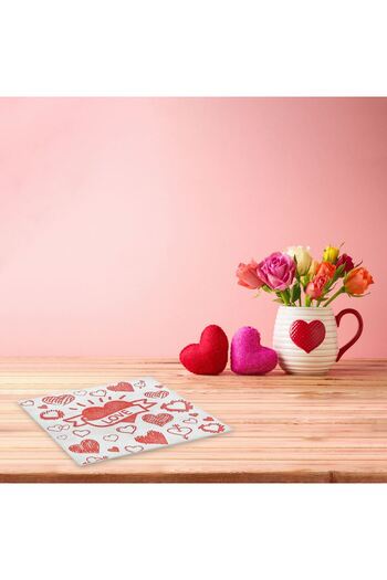 OEM White 1-Ply Table Napkins with Printed "LOVE" 28x28cm - 50pcs