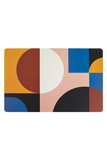 OEM Plastic Plate Holder with Colorful Geometric Shapes Pattern 43.5x28.5cm