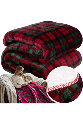 zola Thick and fluffy blanket, 160 x 200 cm, checkered pattern, machine wash 30°C, 430 g/m2