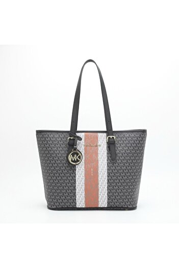style iconic MK Jet Set Charm Large Tote Bag – Signature MK Logo Canvas Handbag
