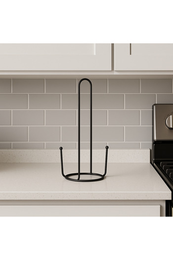 MEYA PİNE Black Metal Paper Towel Holder, Roll Towel Holder,