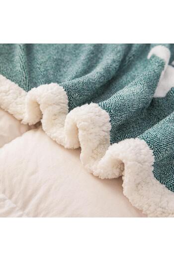 JOJO HOME 3D butterfly blanket, with fur, cocolino, 200x230cm, Green