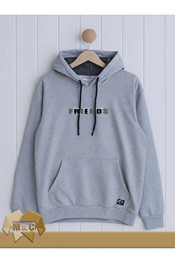 MÇ FAMİLY STORe Men's Hooded Long Sleeve Sweatshirt Seasonal Mç Story Symbolic Design Pocketed Hoodie