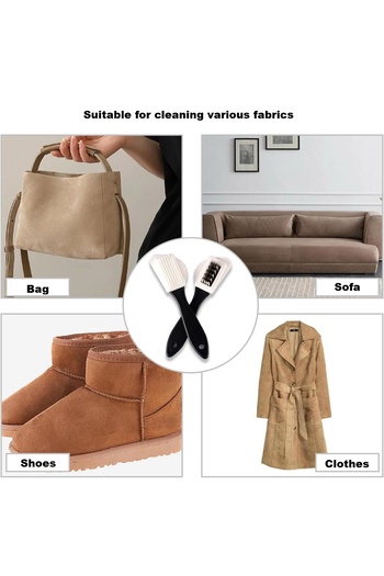 UBX Double brush for cleaning shoes, suede and nubuck shoes, 15.5X4.5 cm