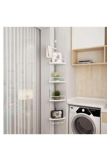 OEM Telescopic bathroom corner 100-320cmX33.5cmX21.5cm with 4 shelves