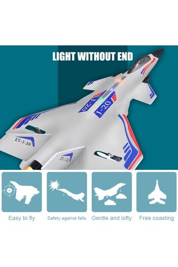Generic PLAF J 20 Fighter Model | Axis Gyroscope, Foot Control Distance, LED Night Lights (