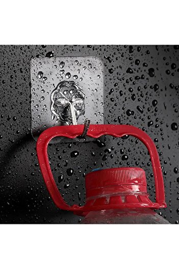 Hope 20 Pack Heavy Duty Self Adhesive Hooks - 33lb Max, Transparent, Waterproof, Sticky Wall Hooks for Ke
