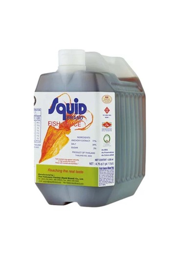 Top Ingrediente Fish Sauce - Squid Fish Sauce - Anchovy & Salt - Plastic Can - 4.5L