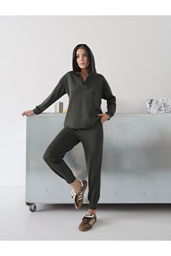 Paw Garage Women's Nexa Scuba Fabric Hooded Top and Bottom Set