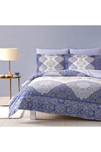 OEM Duvet Cover and 2 Pillowcases Set Daphne Blue (100% Cotton)