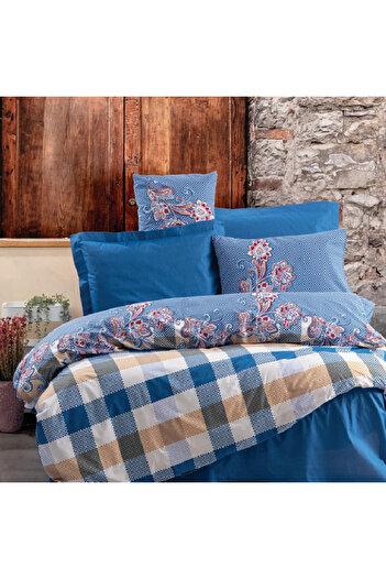 OEM Galano Navy Blue Family Bed Linen, with 2 Duvet Covers (100% Cotton)