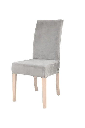 zola Universal chair cover, elastic band, velvety polyester, light gray