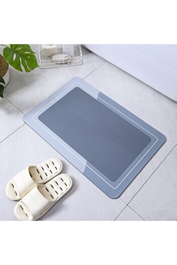 zola Rectangular bath mat, non-slip, 60x40 cm, grey/white