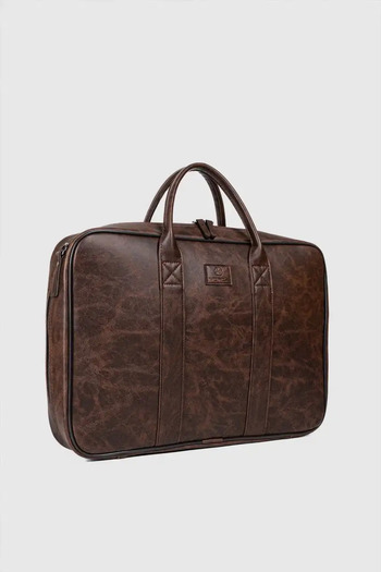 MORCA MacBook Organizer Laptop Briefcase 15.6\" & 16\" Inch Crazy Brown