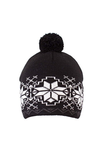 Intisimo Boys' Hat, Knit, Lined, 8-12 years, Black