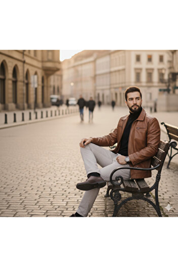 SNR Genuine Lambskin Men's Leather Coat Real Leather Jacket Soft Leather with Fur Inside Leather
