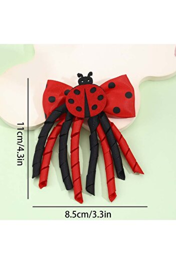 GÜLPEŞE Cute Ladybug Hair Clip Children's Hair Clip Bow Hair Clip