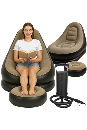 Gardlov Inflatable Armchair with Footrest and Pump Included – Ideal for Relaxation and Pregnancy