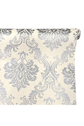 Generic Yifely SimpleLife4U Vintage Gray Damask Removable PVC Shelf Drawer Liner Home Decor 17x118 Inch Val