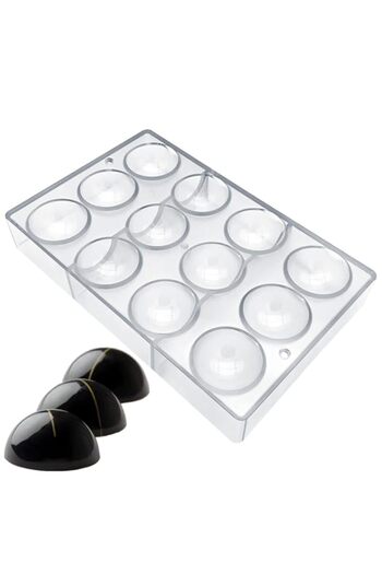 Generic Goldbaking Ball Chocolate Mold Ball Polycarbonate Mould Chocolate Mold Hot Chocolate Bomb (Middle 2