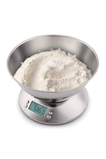Generic SKEIDO Electronic Digital Kitchen Scale 5kg/1g Stainless Steel Food Scale with Removable Bowl 2.15L