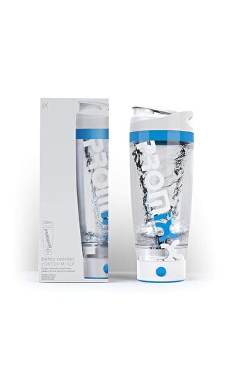 Generic زجاجة خلط كهربائية PROMiXX IX (أبيض جبال الألب)، زجاجة خلط قوية للخلط والمكملات الغذائية، زرقاء