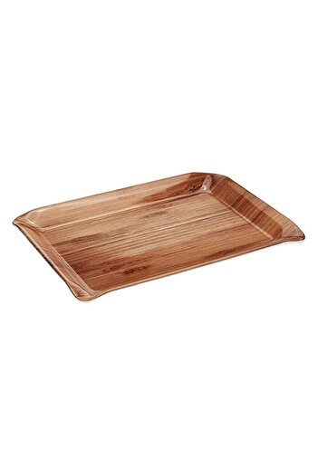 Generic Servewell Teak Wood Stylo Medium Tray,Brown